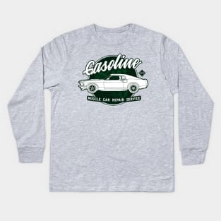 Gasoline Muscle Car Repair Service Kids Long Sleeve T-Shirt